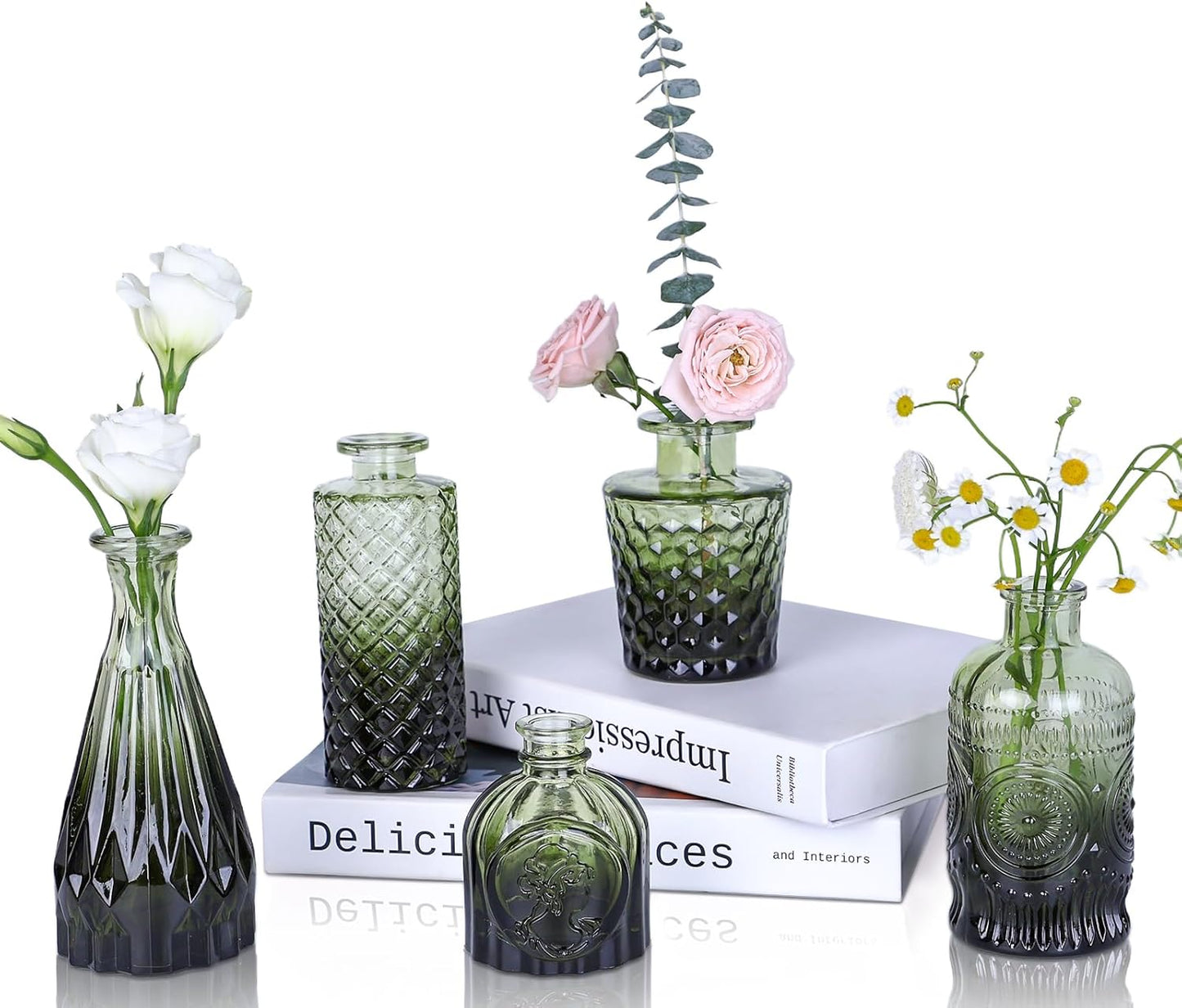 Amber Glass Bud Vases Set #3