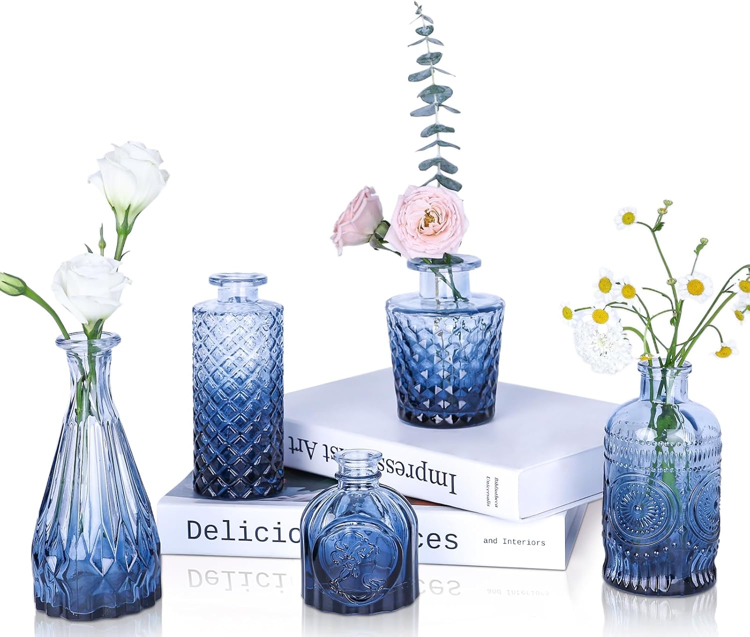 Amber Glass Bud Vases Set #2